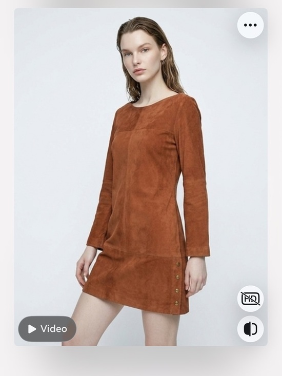 Vanessa Seward Dresses & Skirts - Vanessa Seward Lambskin Mini Dress in Rust Brown